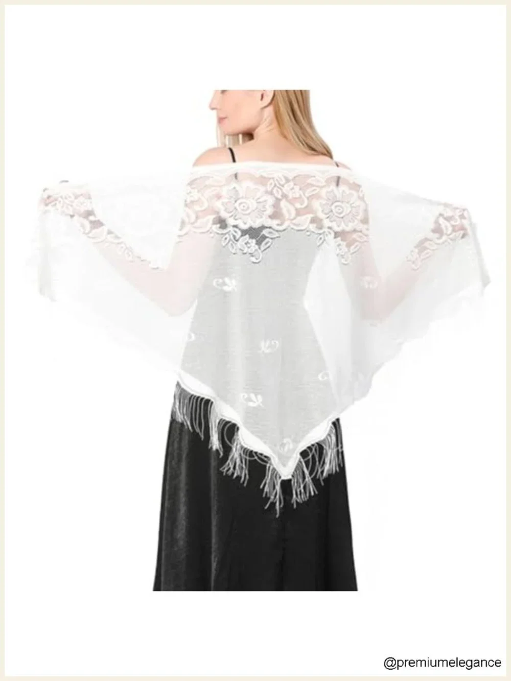 Nylon Hollow Tassel Triangle Scarf Shawl Wrap for Women Breathable Plus Size